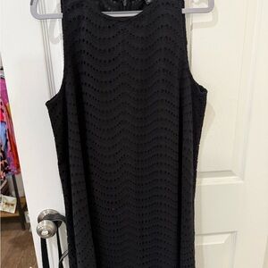 Ann Taylor Black Eyelet Mini Dress
